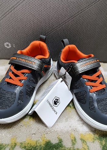 28 Beden Gri Erkek Çocuk Spor Ayakkabı Velcro