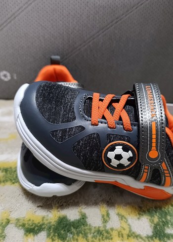 Gri Erkek Çocuk Spor Ayakkabı Velcro