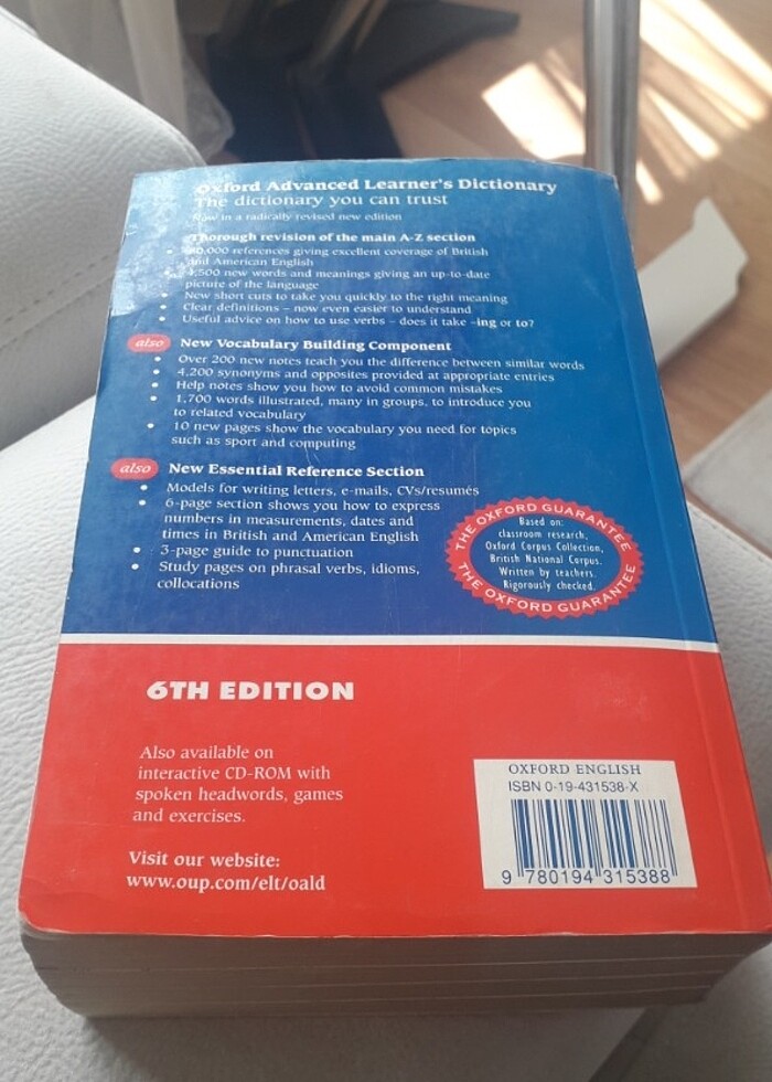 orijinal sözlük İngilizce new Edition Advance Learner dictiona - Görsel 2