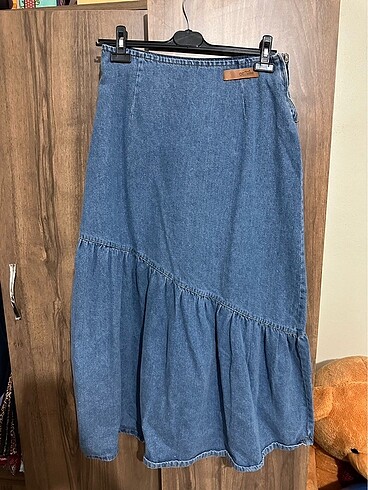 m Beden Denim kot mavi etek uzun