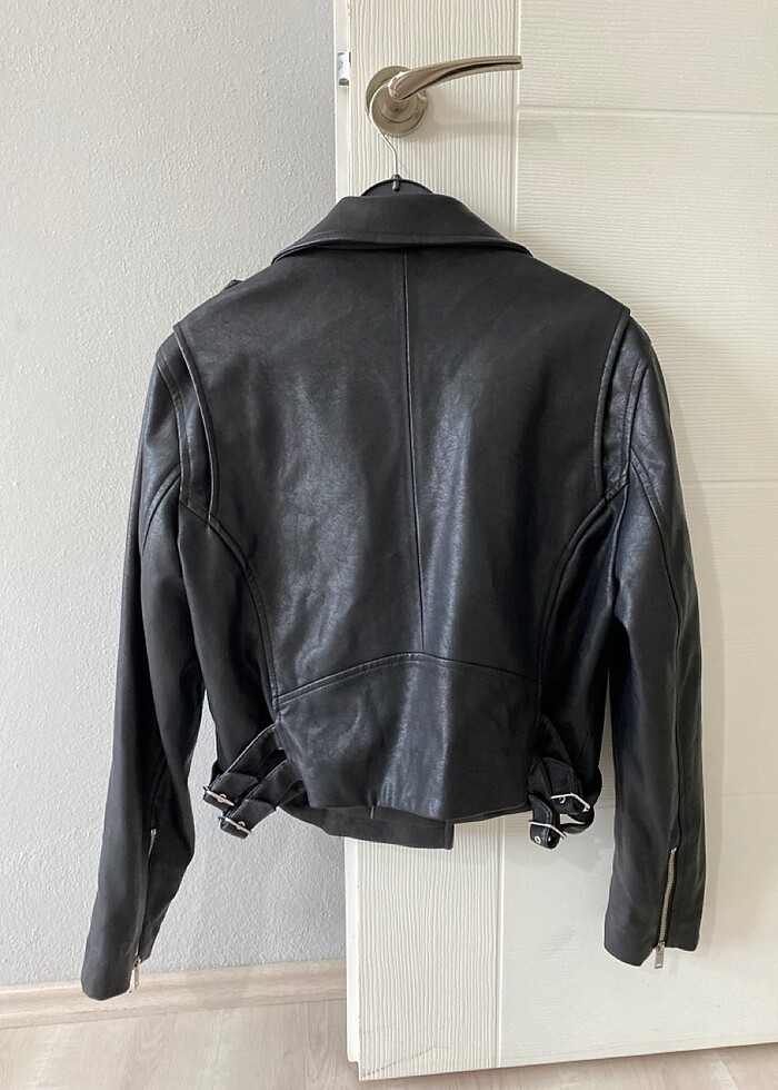 Mango deri ceket - Görsel 3