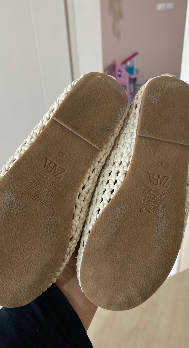 Beyaz Örgü Kız Babet Ayakkabı - Görsel 2