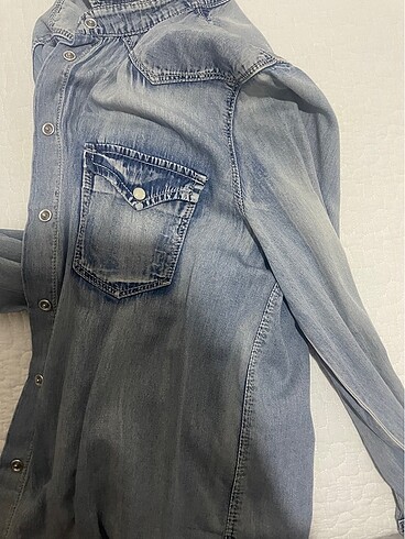 36 Beden mavi Renk Mango Denim Gömlek
