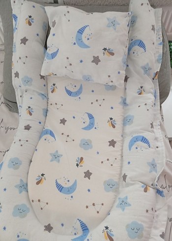 Pastel Mavi Baskılı Çocuk Uyku Yatağı - Görsel 2