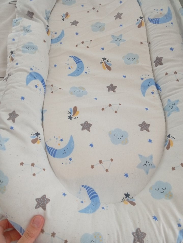 Pastel Mavi Baskılı Çocuk Uyku Yatağı - Görsel 3