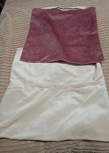 Bej ve Pastel Pembe Düz Yastık Kılıfları - Görsel 2