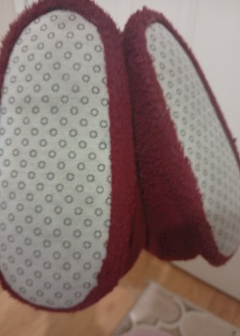 Bordo Nakışlı kadın ev terliği - Görsel 3