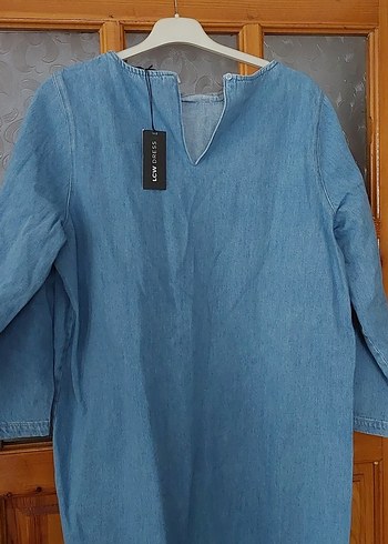 Mavi Denim Hamile Tunik, Uzun Kollu, Düğmeli - Görsel 2