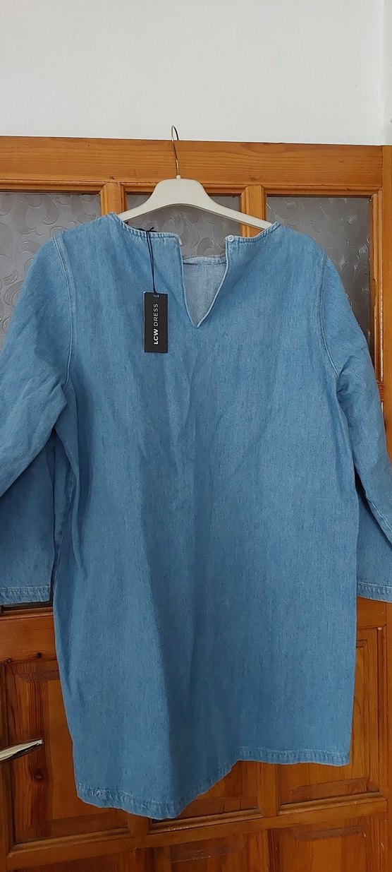 Mavi Denim Hamile Tunik, Uzun Kollu, Düğmeli - Görsel 2