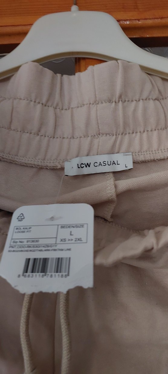 Bej Kadın Keten Salaş Pantolon - Görsel 2