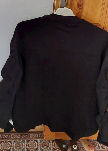 Siyah Düğmeli Kadın Keten Ceket - Görsel 2