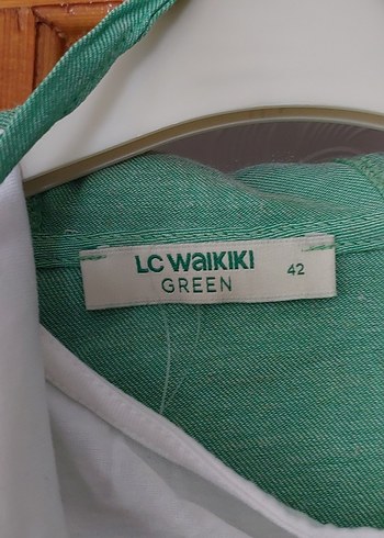 Yeşil Uzun Keten Kadın Gömlek - Görsel 4