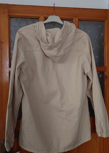 Bej Kapüşonlu Fermuarlı Kadın Ceket - Görsel 2