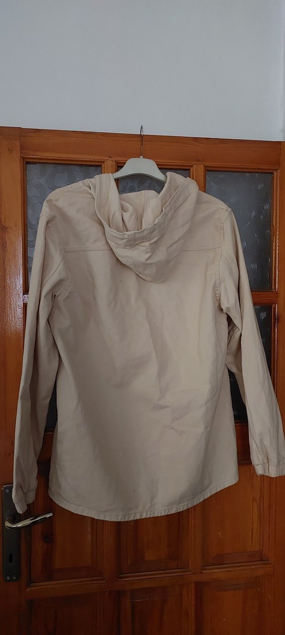 Bej Kapüşonlu Fermuarlı Kadın Ceket - Görsel 2