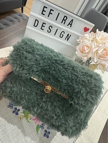  Beden yeşil Renk Peluş çanta