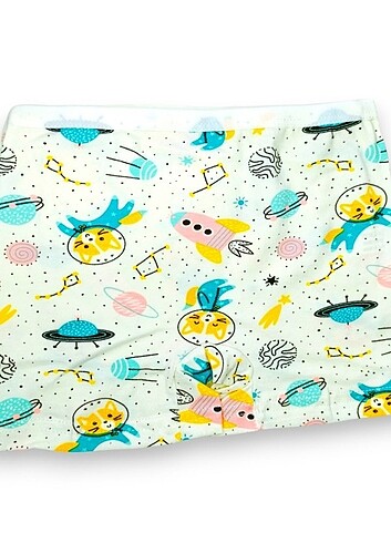 11-12 Yaş Beden çeşitli Renk Kız Çocuk Pamuklu Renkli Desenli Boxer 5'li Karışık set