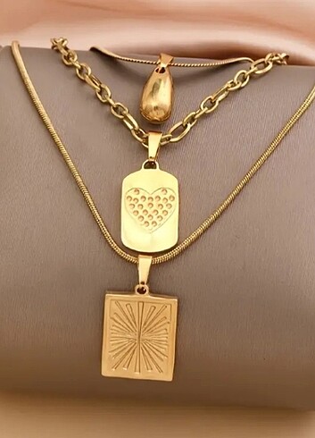 Sterling silver Çelik Gold Bohem Kolye