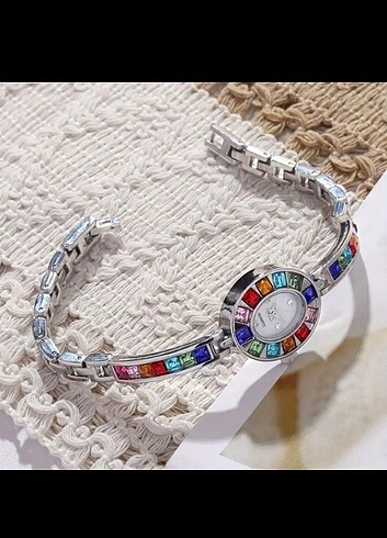 Minimal Oval Kadran Rengarenk Vintage Saat 