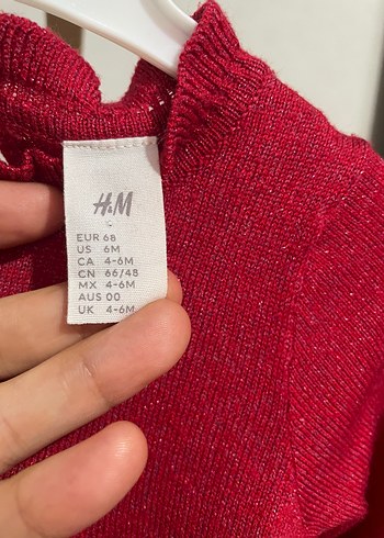 Kırmızı  triko Kız Çocuk Elbise - Görsel 2