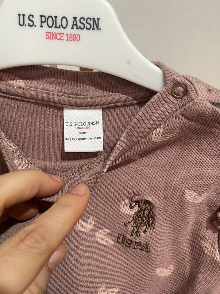 Kız Bebek Uzun Kollu Fırfırlı Kahverengi Takım - Görsel 2