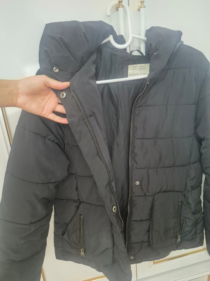 orijinal Siyah Fermuarlı Midi Rahat Mont - Görsel 3