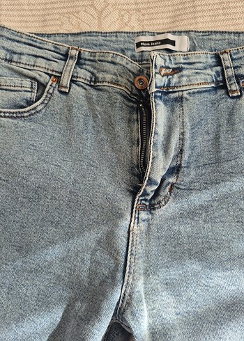 Kadın Gri Mavi Midi Denim Pantolon - Görsel 2