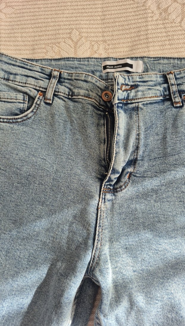 Kadın Gri Mavi Midi Denim Pantolon - Görsel 2