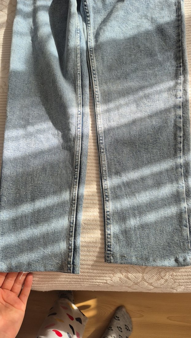 Kadın Gri Mavi Midi Denim Pantolon - Görsel 3