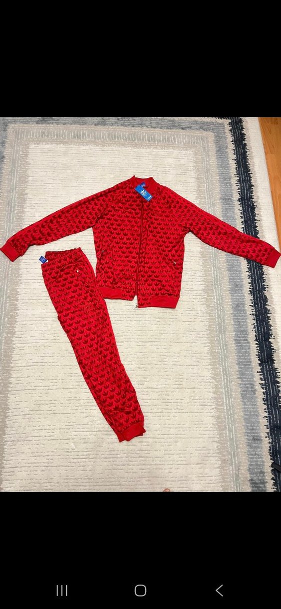 erkek Kırmızı Fermuarlı Eşofman Takımı - Görsel 2