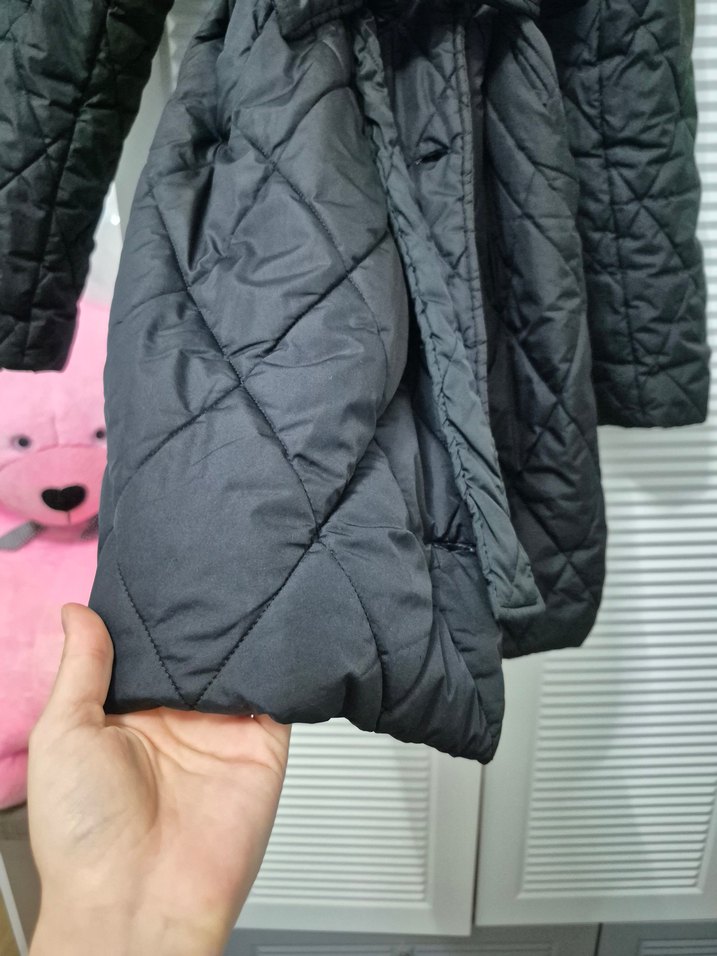 Kemerli Siyah Midi Kadın Mont - Görsel 2