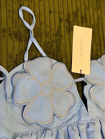 Mavi çiçekli bluz - Görsel 2