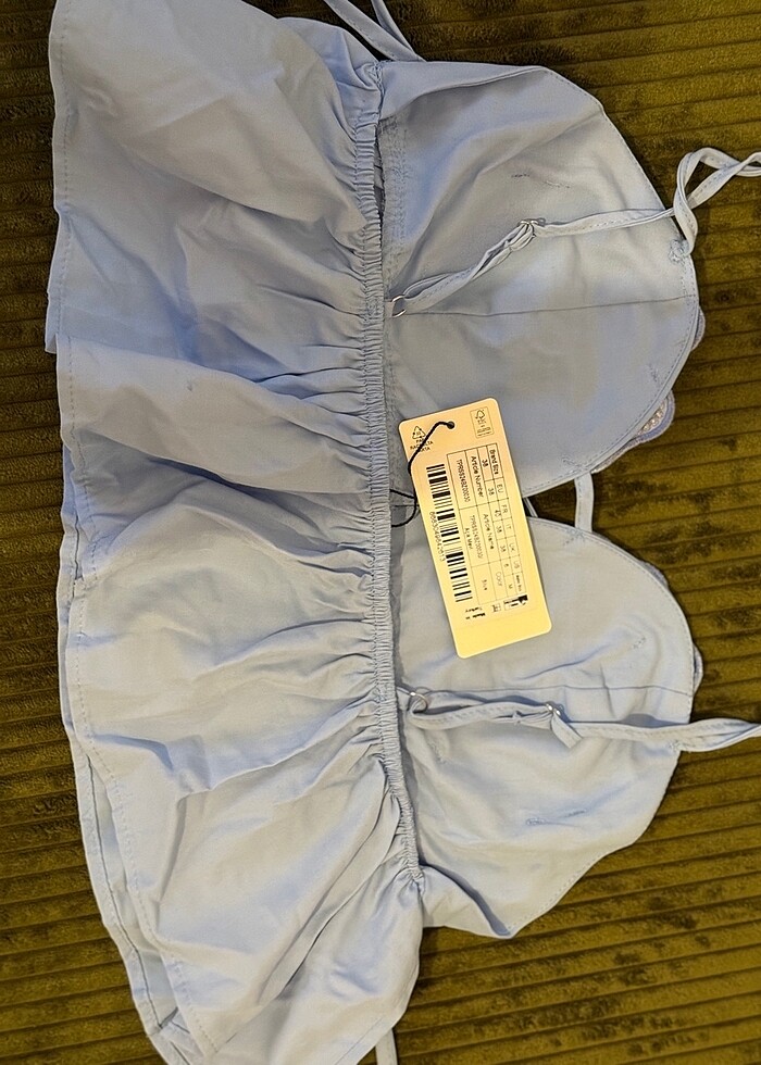 Mavi çiçekli bluz - Görsel 3