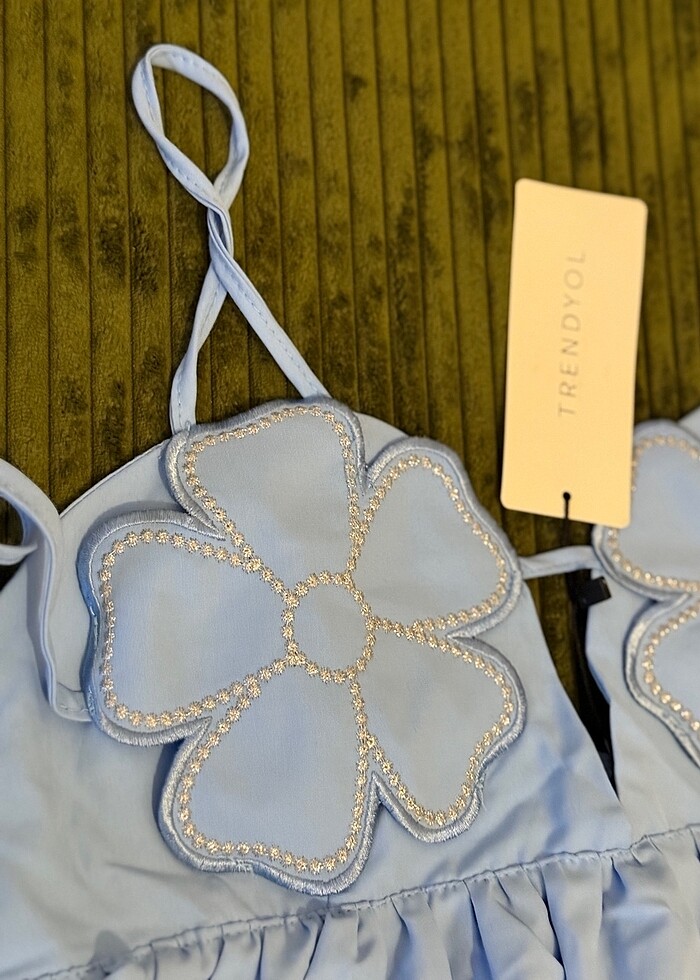 Mavi çiçekli bluz - Görsel 2