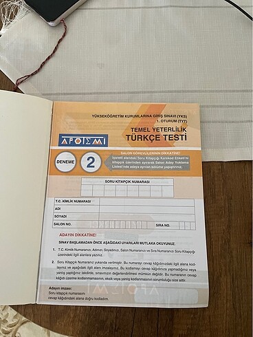  Apotemi Türkçe 15?li deneme