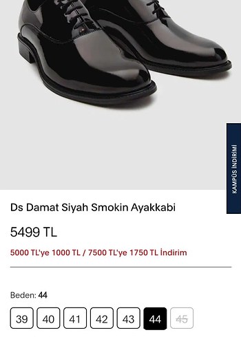 DS Damat Siyah Parlak Rugan Smokin Klasik Ayakkabı - Görsel 9