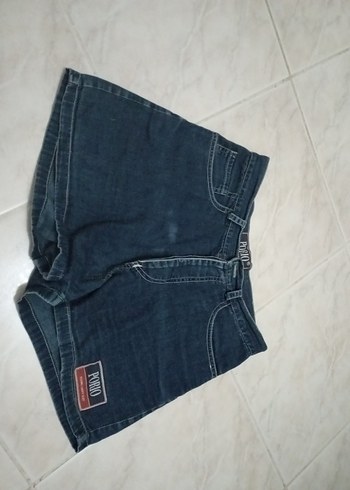 Koyu Mavi Mini Denim Şort