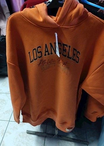 Turuncu Kapüşonlu Kadın Sweatshirt