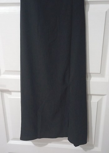 Siyah Drapeli Midi Goth Kadın Elbise - Görsel 3