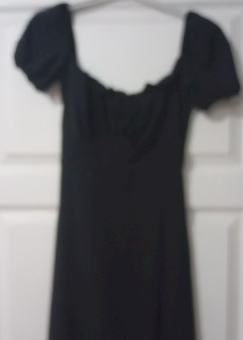 Siyah Drapeli Midi Goth Kadın Elbise - Görsel 2