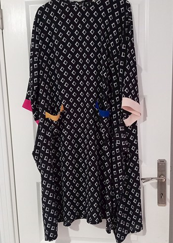 Siyah Desenli salaş uzun tunik - Görsel 2