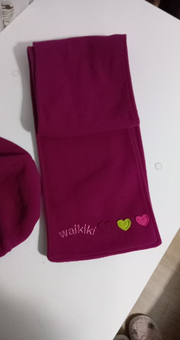 Renkli Nakışlı Çocuk Bere ve Atkı Seti - Görsel 3