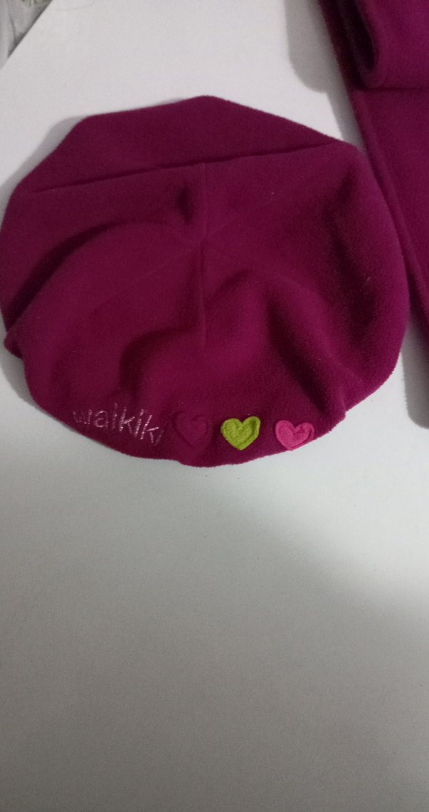 Renkli Nakışlı Çocuk Bere ve Atkı Seti - Görsel 2