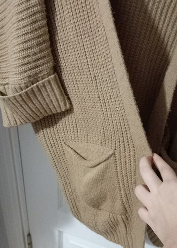 sütlü  kahve Örgü Kadın Hırka Midi Boy - Görsel 2