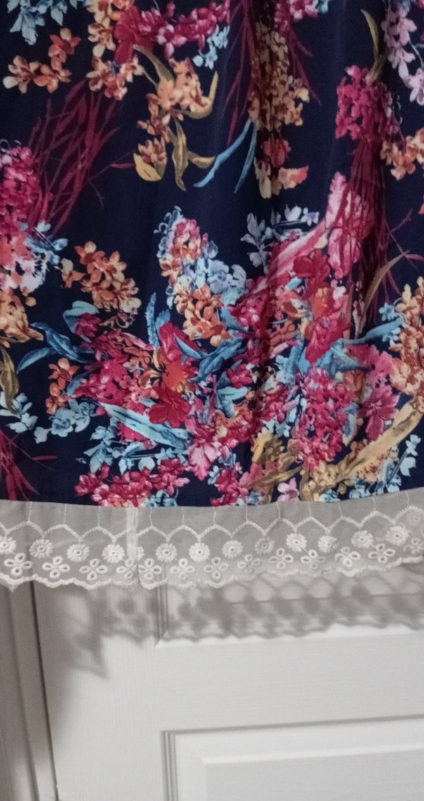 Dantel Detaylı Bohem Desenli Uzun Etek - Görsel 2