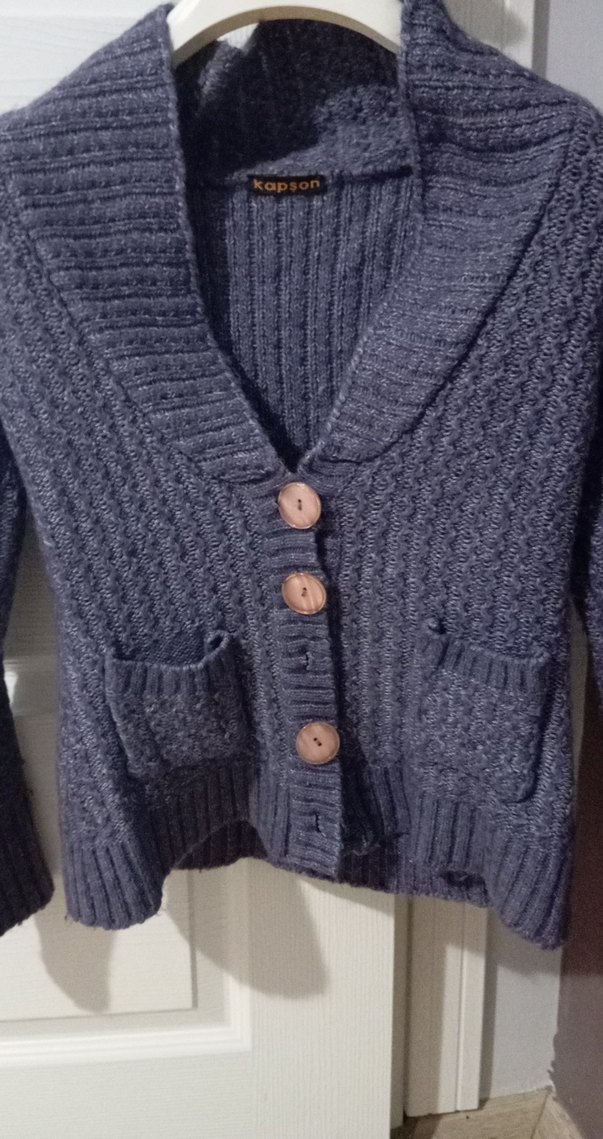 Düğmeli Triko Hırka - Görsel 2