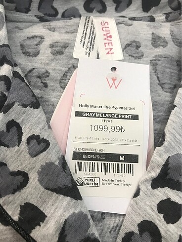m Beden Suwen Kadın Pijama Takımı