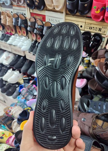 Kahverengi Deri Erkek Sandaletler Tokalı - Görsel 4