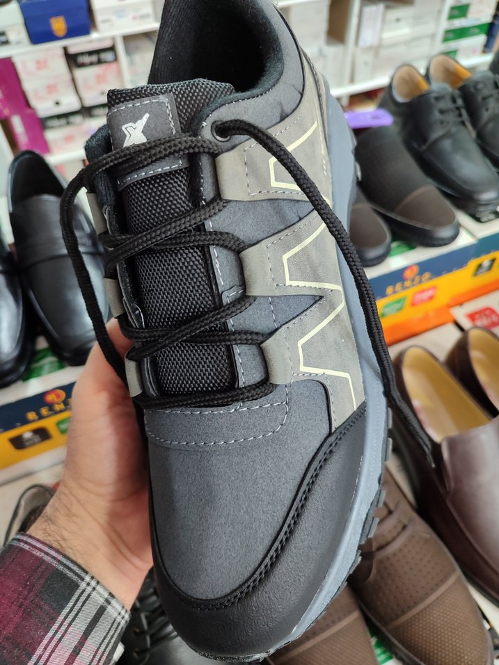 Gri Erkek Outdoor Ayakkabı Bağcıklı 46 Numara - Görsel 2