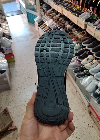 40 Beden Erkek Siyah Spor Ayakkabı Velcro Bağcıklı