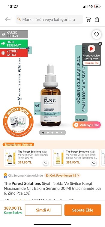  Beden The Purest Niacinamide Serum